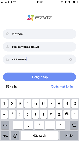 Hướng dẫn thay đổi mật khẩu trên ứng dụng camera Ezviz